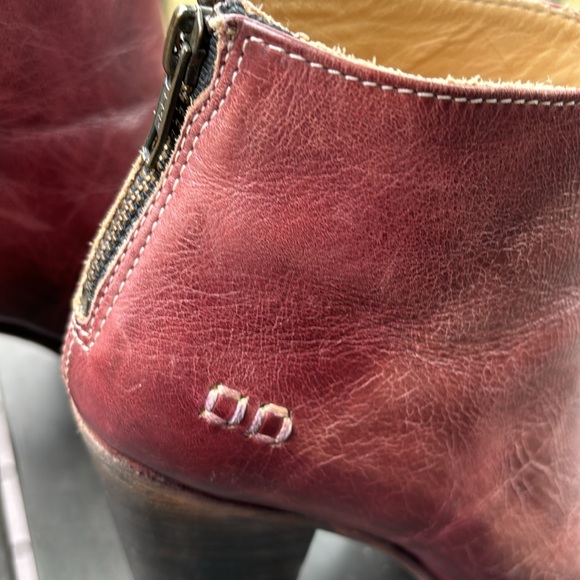 Bed Stu Onset leather peep toe booties, stacked heel, 8.5 - Picture 7 of 16